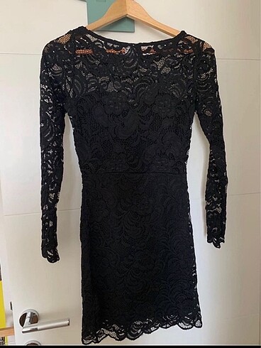 xs Beden siyah Renk H&M Dantel Elbise
