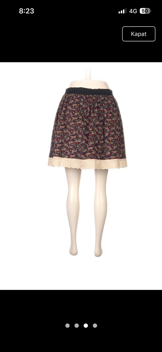 Dantel Detaylı Vintage Midi Etek - Görsel 2