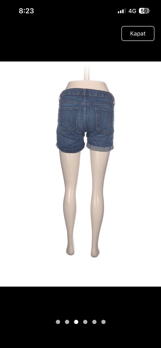 Kadın Kot Mini Şort Koyu Mavi - Görsel 3