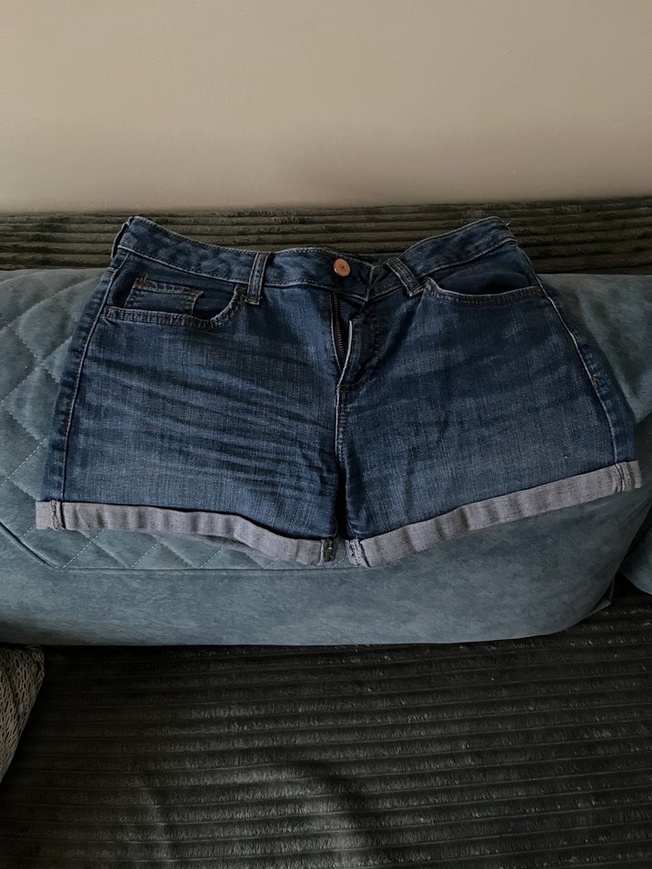 Kadın Kot Mini Şort Koyu Mavi - Görsel 5