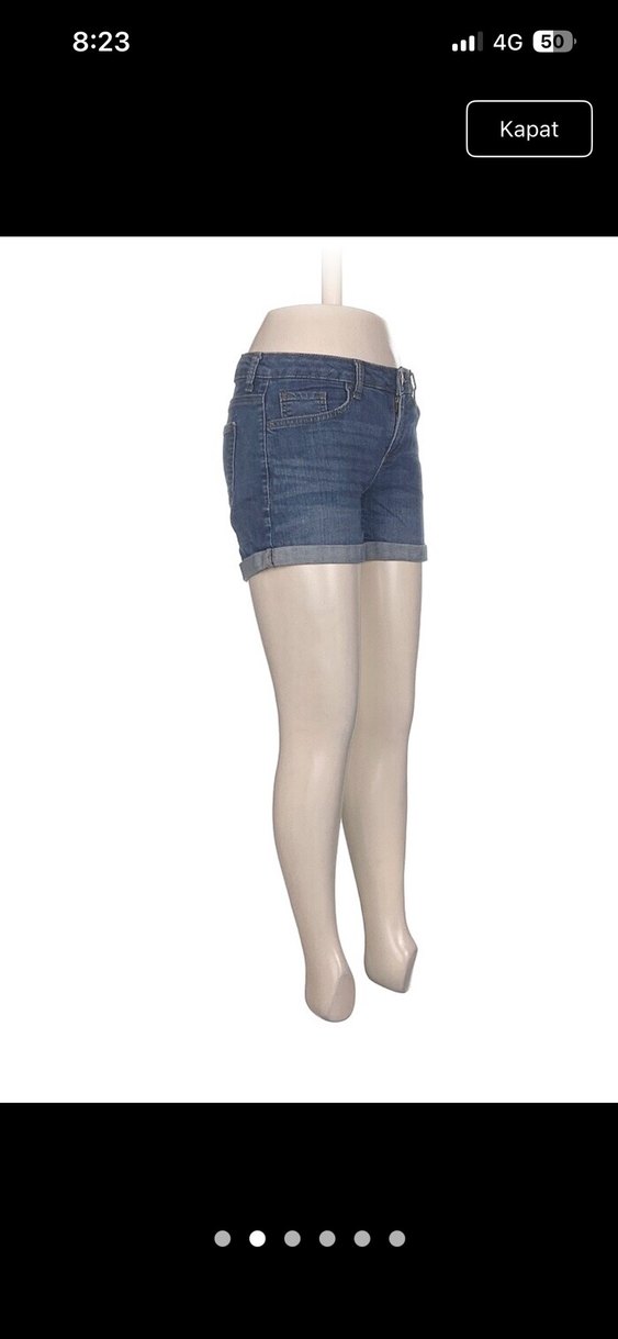 Kadın Kot Mini Şort Koyu Mavi - Görsel 2