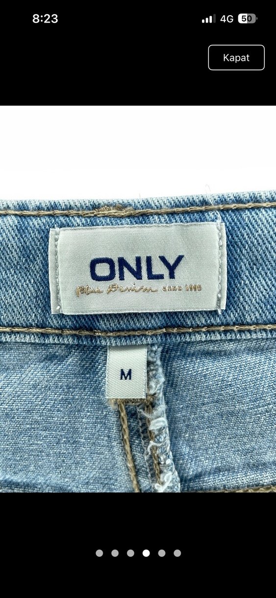 Mavi Bol Kesim Mini Denim Şort - Görsel 4