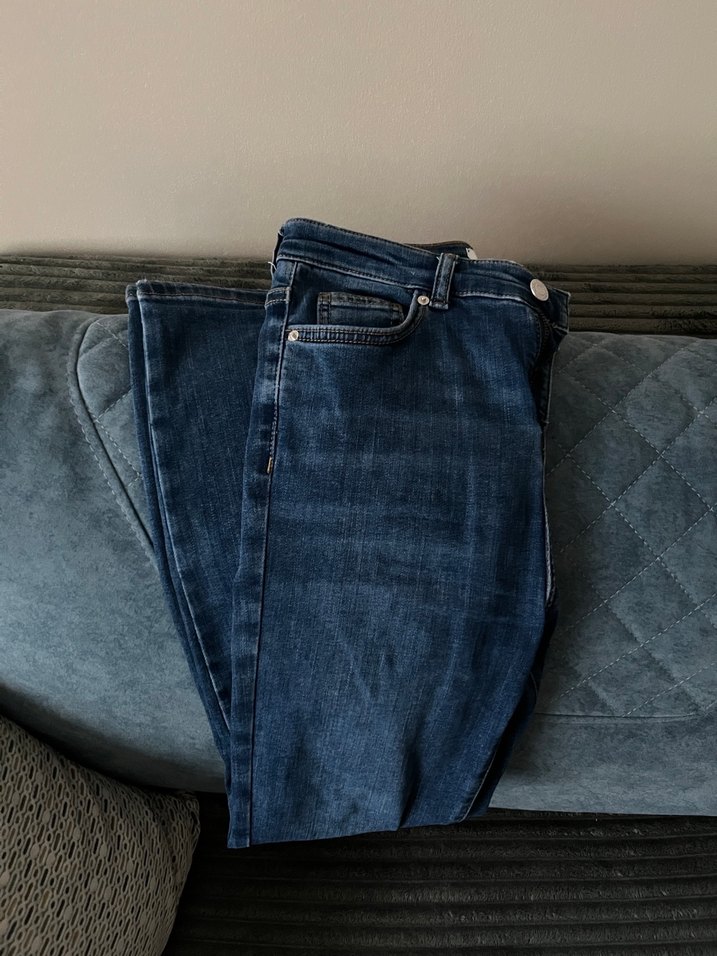 Lacivert Dar Kesim Midi Kadın Kot Pantolon - Görsel 5