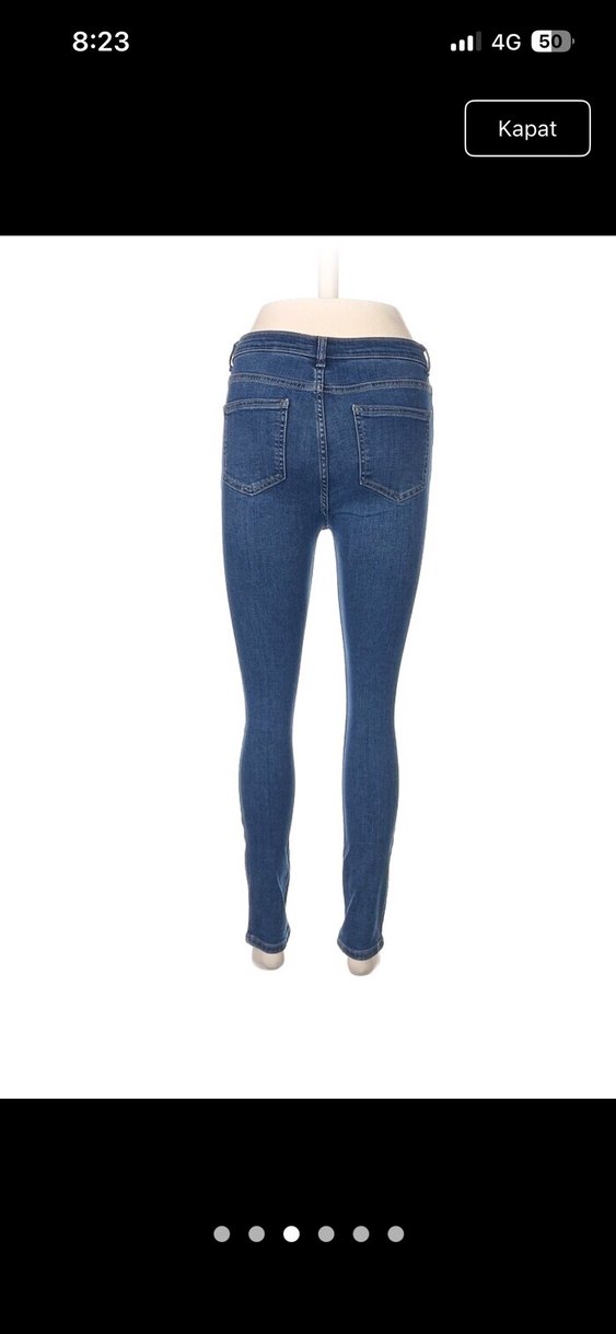 Lacivert Dar Kesim Midi Kadın Kot Pantolon - Görsel 3