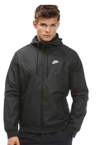 Nike Siyah Kapusonlu Hafif Ceket