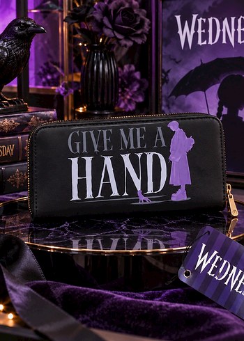 Walt Disney World Wednesday Temali Siyah Uzun Cuzdan