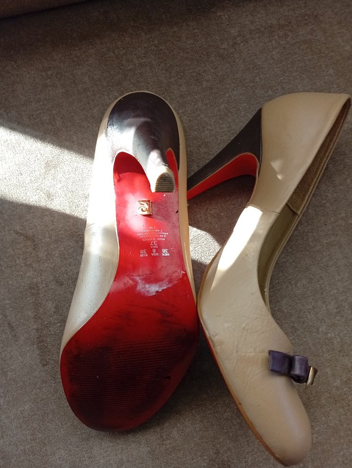 Bej Leopar Desenli Dolgu Topuklu Stiletto - Görsel 4