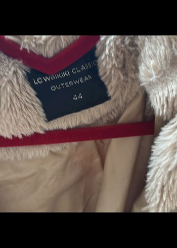 Bej Uzun Peluş Kadın Kaban - Görsel 3