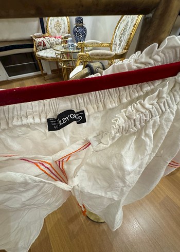 Püsküllü Nakışlı Beyaz Mini Bohem Bluz - Görsel 6