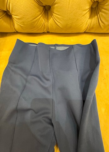 Drapeli Lacivert Kadın Kumaş Pantolon - Görsel 5