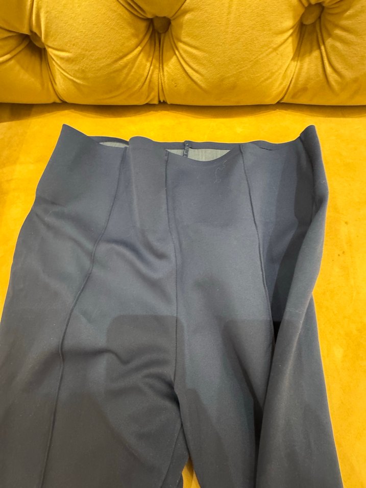 Drapeli Lacivert Kadın Kumaş Pantolon - Görsel 5