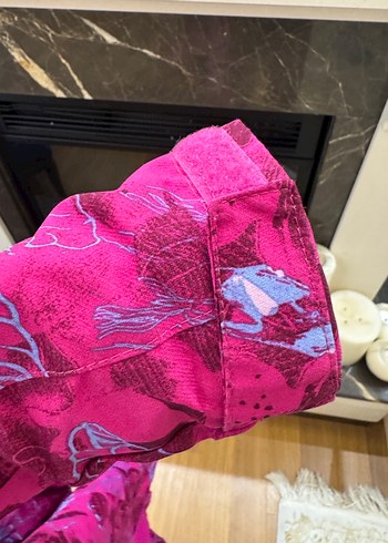 Pembe Baskılı Uzun Kollu kız çocuk mont - Görsel 12