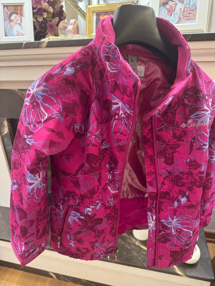 Pembe Baskılı Uzun Kollu kız çocuk mont - Görsel 2