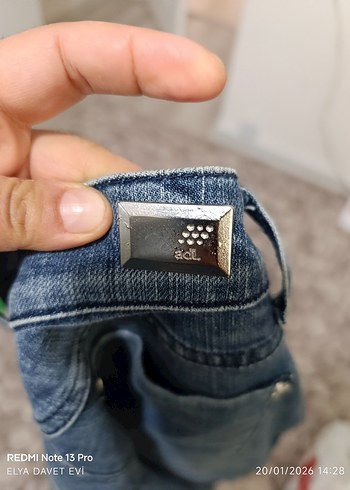 adL Kadın Bağcıklı Lacivert Batik Jean - Görsel 2