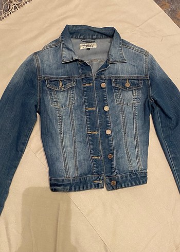 Düğmeli Mavi Kadın Denim Kot Ceket - Görsel 3