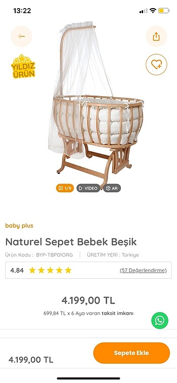 Diğer Ebebek Sepet Beşik