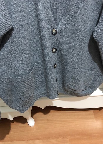 Gri Örgü Kadın Hırka - Görsel 3