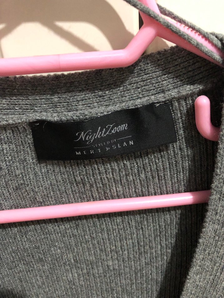 Gri Örgü Kadın Hırka - Görsel 4