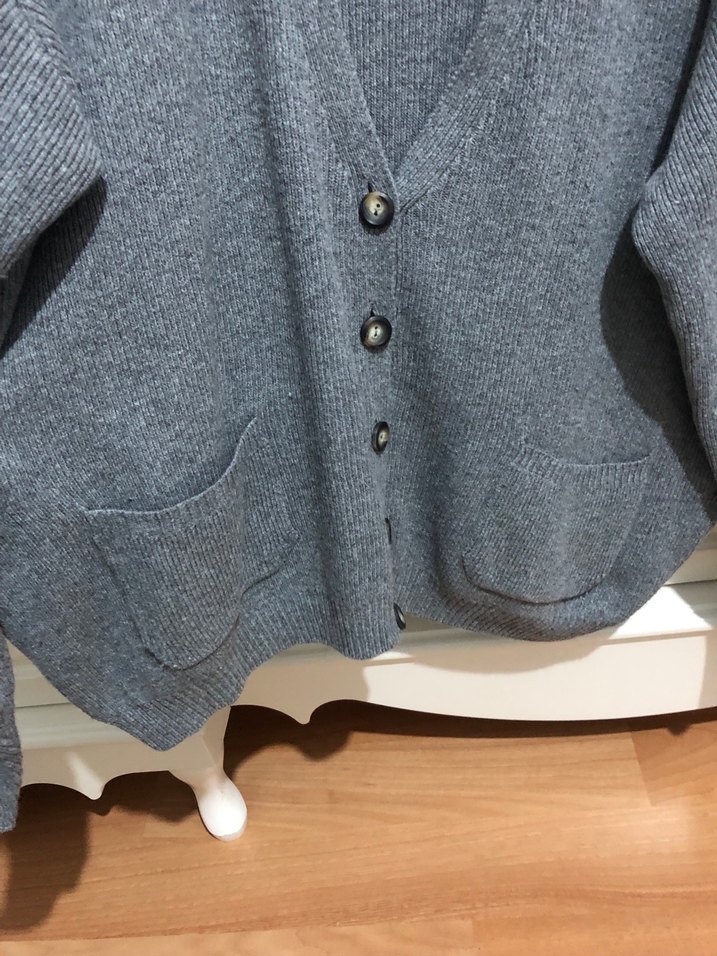 Gri Örgü Kadın Hırka - Görsel 3