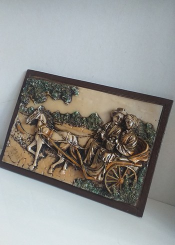  Beden At Arabası Temalı Kabartma Tablo 23x17