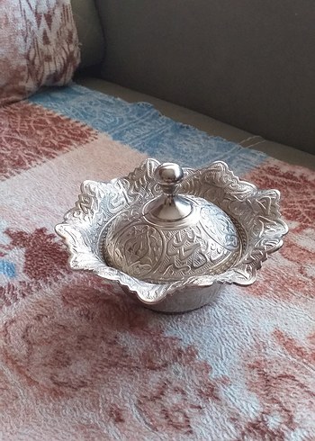 2K Desenli Parlak gümüş Renkli hurmalık.şekerlik
