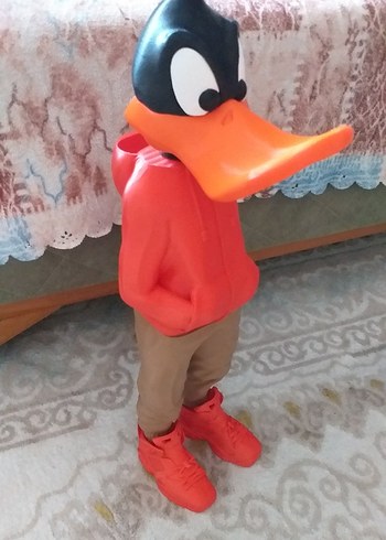 Renkli Kırmızı Daffy Duck Aksiyon Figürü büyük 51 cm