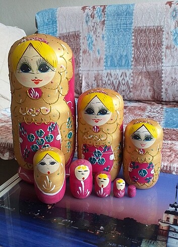  Beden Dekoratif büyük boy 8 lı matruşka en büyüğü 26 cm