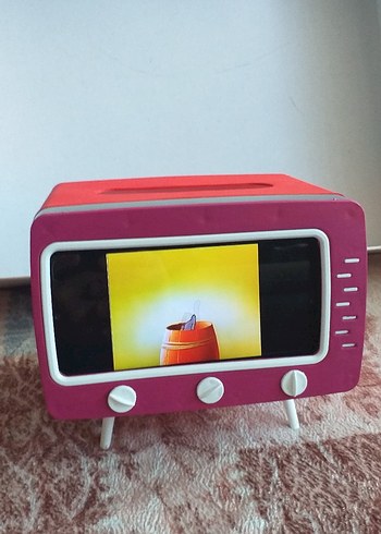 Pembe Retro Stil Monitör tv peçetelik - Görsel 7
