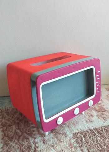 Pembe Retro Stil Monitör tv peçetelik - Görsel 8