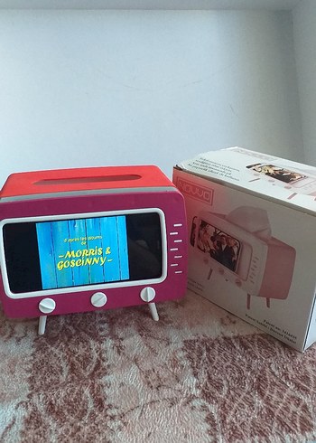 Pembe Retro Stil Monitör tv peçetelik - Görsel 5