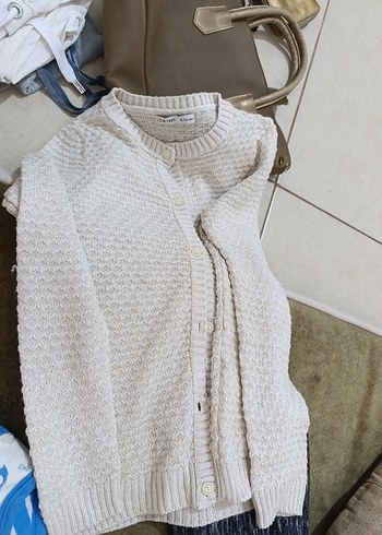s Beden beyaz Renk Beyaz Triko Hırka, Rahat Kesim