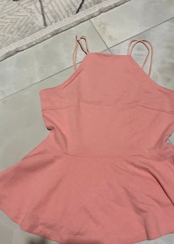 Pembe Yüksek Yakalı İnce Askılı Kadın Atlet