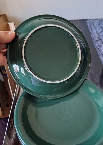  Beden Parlak Yeşil Tatlı Tabağı Seti