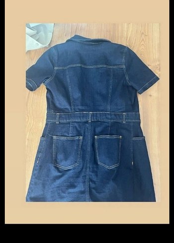 Mavi Kısa Kollu Lacivert Denim elbise