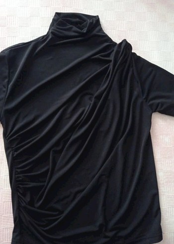 Zara Siyah Drapeli Kadın Saten Wrap