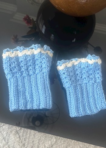 Bohem Tarz Mavi Örgü Eldiven - Görsel 2