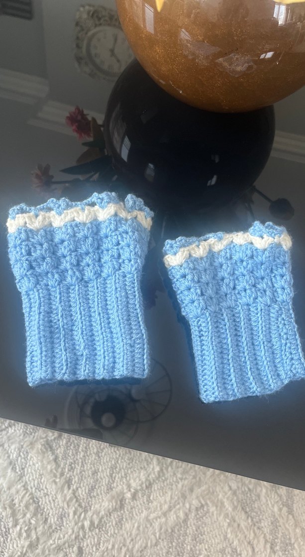 Bohem Tarz Mavi Örgü Eldiven - Görsel 2