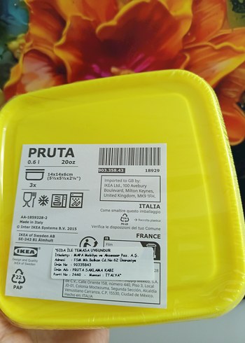 Beden Sarı Renkli 3'lü Pruta Yemek Kabı Seti