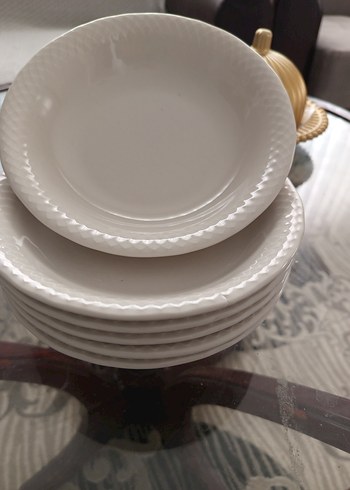 Beyaz Desenli Yemek Tabağı Seti 12 adet 