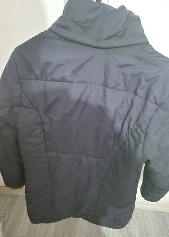 Düğmeli Gri Kadın Kışlık Mont - Görsel 2