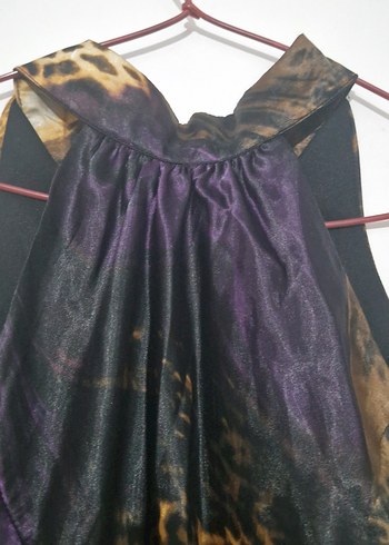 Kahverengi Bohem Drapeli Uzun Elbise leoparlı - Görsel 7