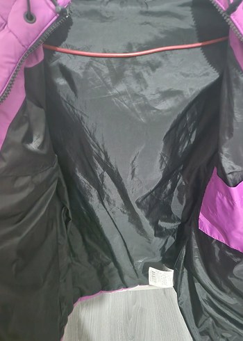 Mor Kapüşonlu Kadın Kış Montu - Görsel 5