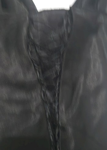 Siyah Uzun V Yaka Drapeli Kadın Abiye - Görsel 7