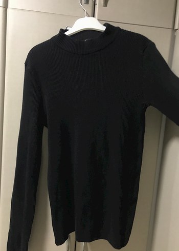 Siyah Triko Boğazlı Kazak - Görsel 2