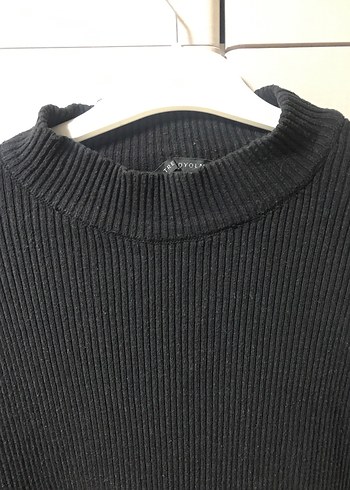 Siyah Triko Boğazlı Kazak - Görsel 3