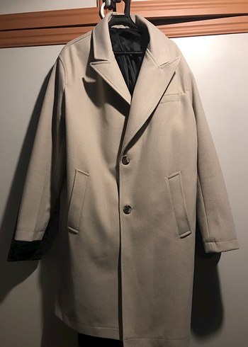 Bej Düğmeli Erkek Kaşe Kaban - Görsel 3