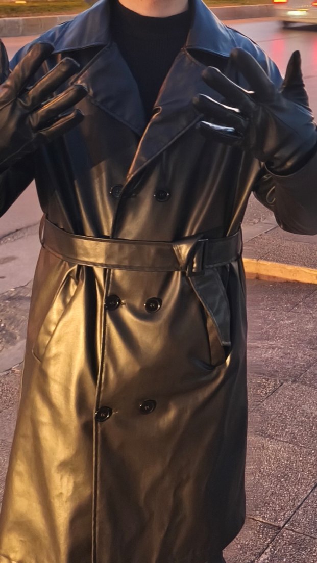 Erkek deri trençkot - Görsel 2