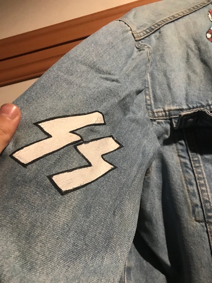 HANDMADE ÇİZİMLİ ERKEK KOT CEKET - Görsel 3