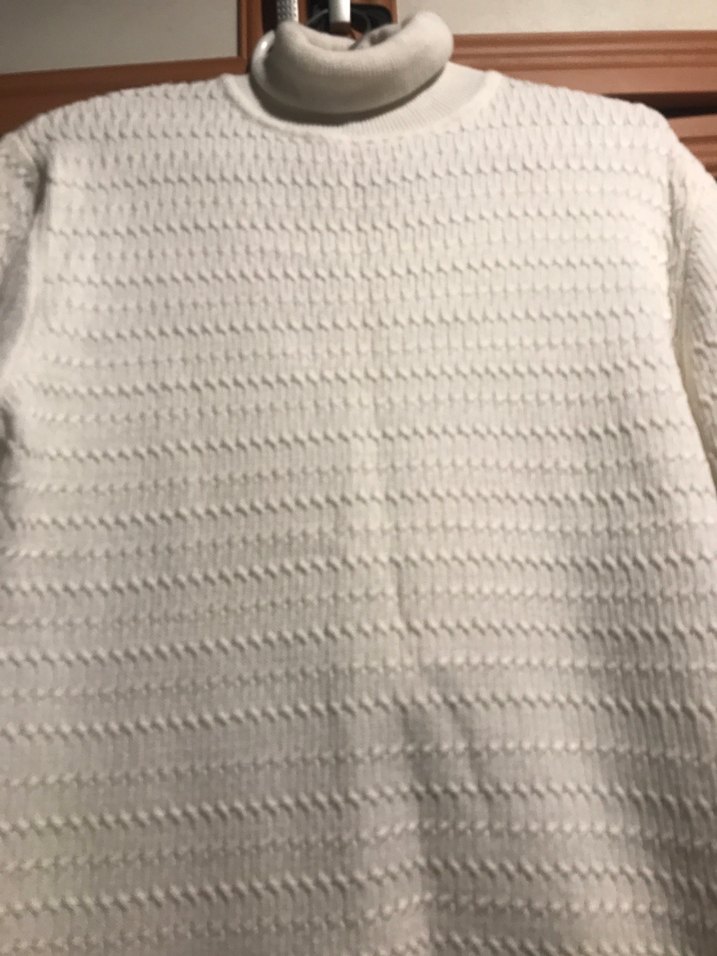 Erkek Beyaz Boğazlı Örgü Kazak - Görsel 2