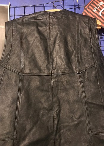 Gerçek deri motorcu yelek - Görsel 4